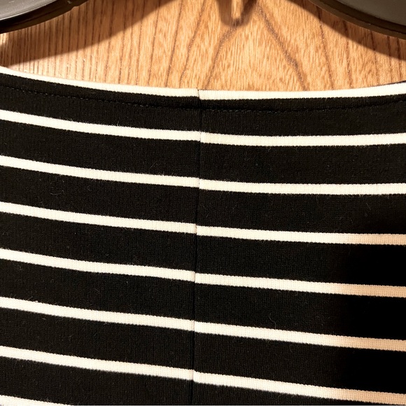 Ann Taylor Factory black and white stripped long sleeve ruffled cuff dress. - Picture 7 of 12